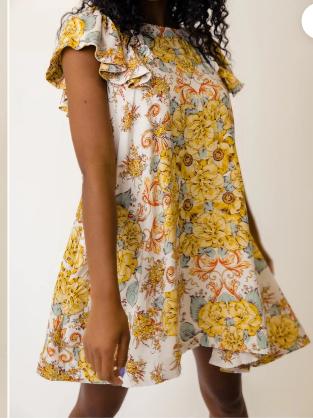 FREE PEOPLE YARA floral PRINTED MINI DRESS lined w/pockets Size small